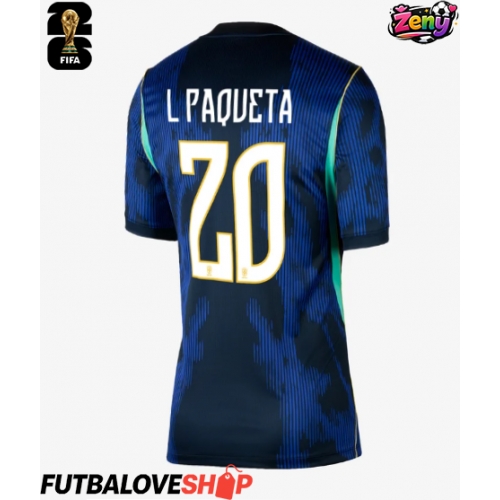 Dres Brazília Lucas Paqueta #20 Preč pre Ženy MS 2026 Krátky Rukáv
